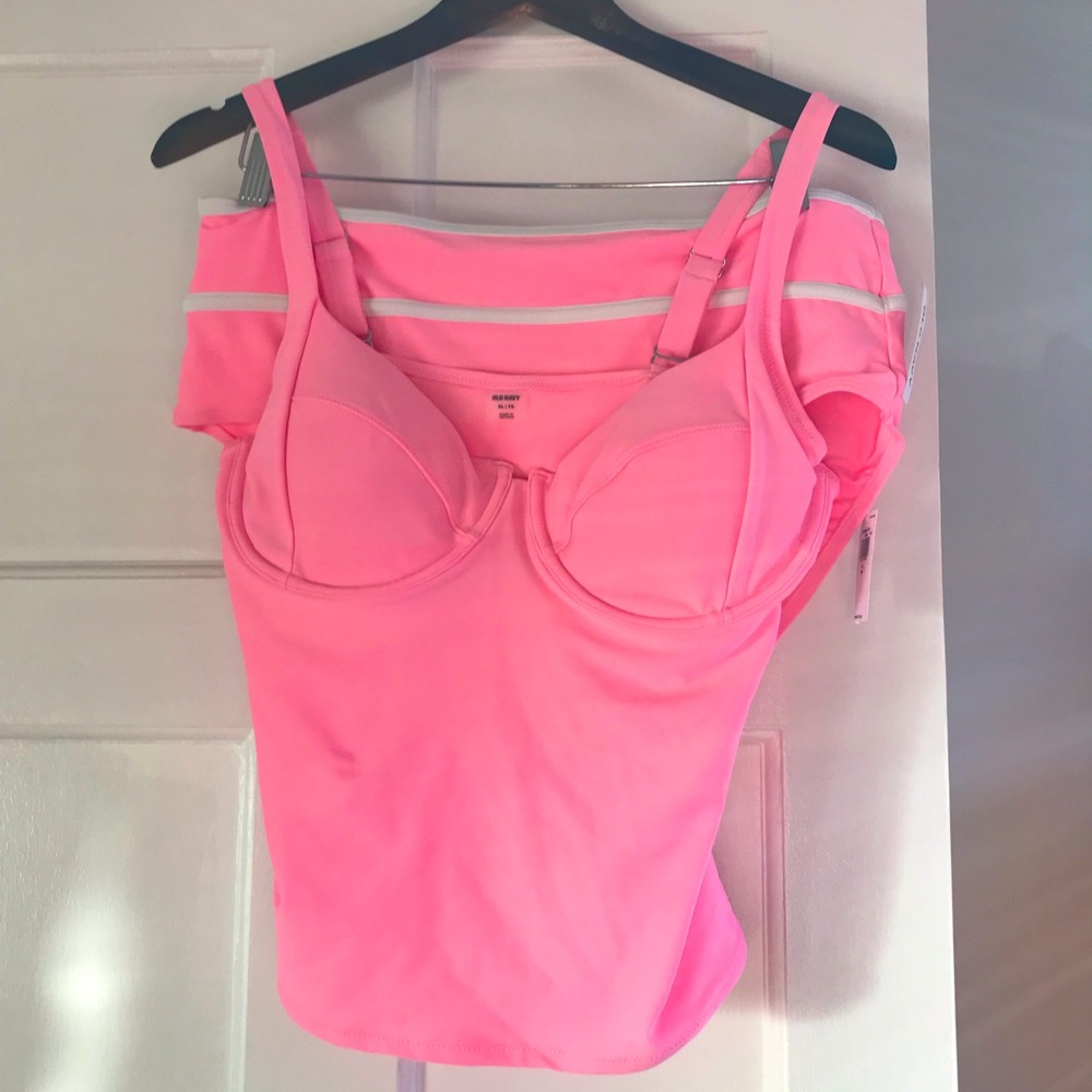 NWT Old Navy Neon Pink Tankini Set XL- Summer 2024